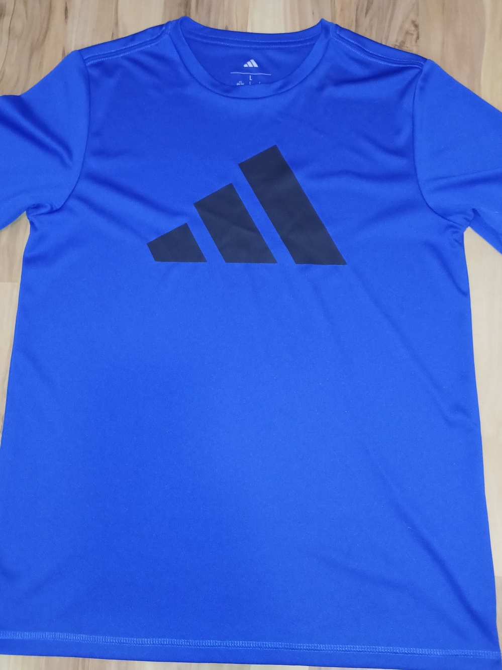 adidas Royal Blue Short Sleeve Tee with Black Logo